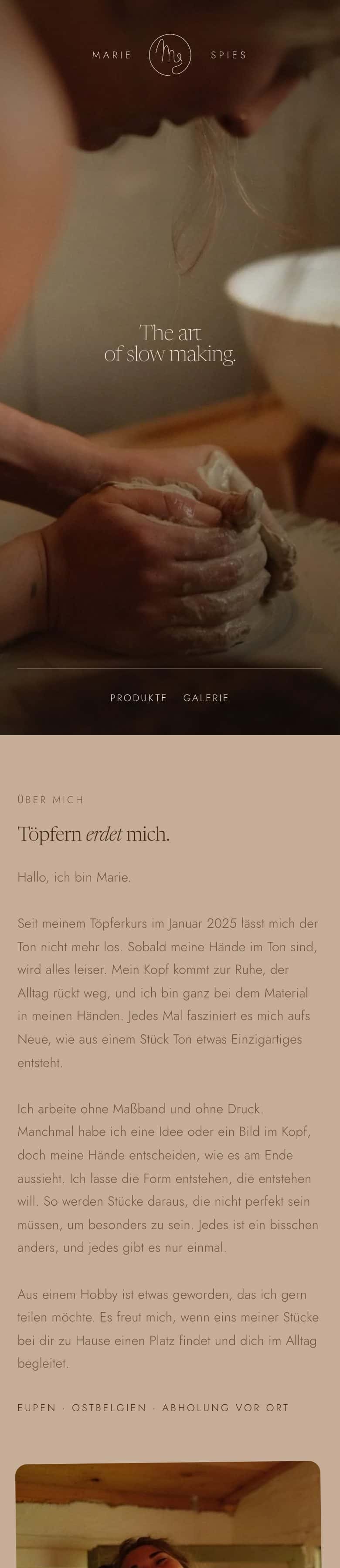 Marie Ceramics, am Telefon